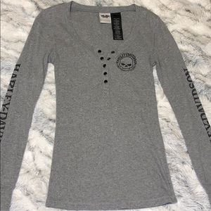 Harley Davidson log sleeve T